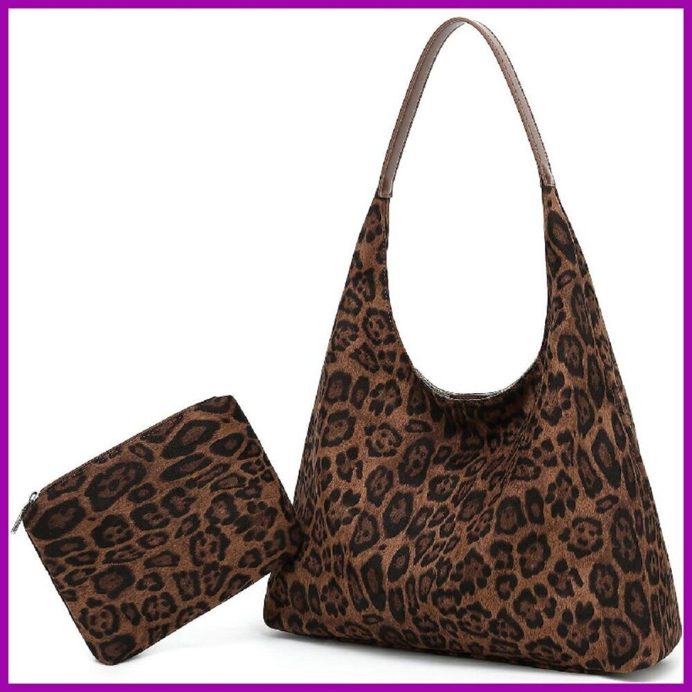 Large Capacity Faux Suede Tote Bag with Adjustable Strap